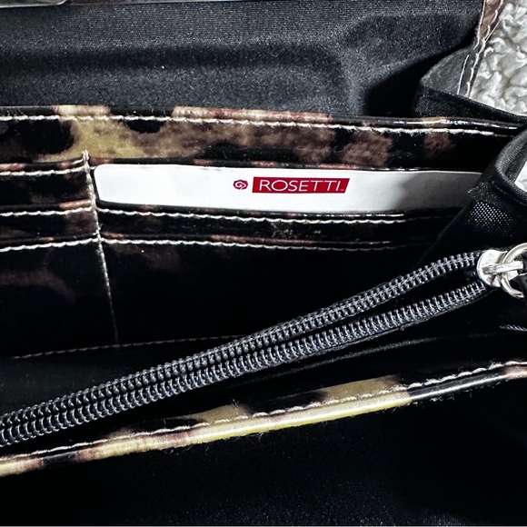 Rosetti Cheetah Gold Framed Clutch Wallet, many cardholders, zip pocket NWT - Picture 3 of 11